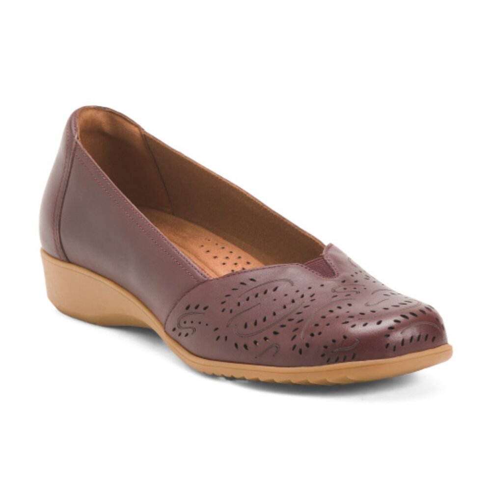 COBB HILL ROCKPORT Leather Rozie Comfort Wedges